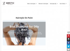 How hairstyleonpoint.com looks like on a tablet such as an iPad.