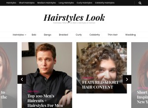 How hairstyleslook.com looks like on a tablet such as an iPad.