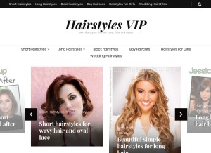 How hairstylesvip.com looks like on a tablet such as an iPad.