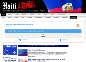 How haitilibre.com looks like on a tablet such as an iPad.