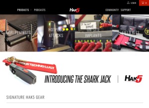 How hak5.org looks like on a tablet such as an iPad.