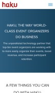 How hakuapp.com looks like on a mobile device such as an iPhone.
