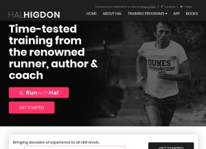 How halhigdon.com looks like on a tablet such as an iPad.