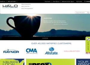 How halo.com looks like on a tablet such as an iPad.