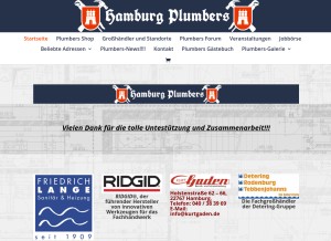 How hamburg-plumbers.de looks like on a tablet such as an iPad.
