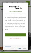 How hamiltonbeach.com looks like on a mobile device such as an iPhone.