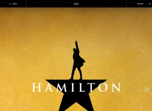 How hamiltonmusical.com looks like on a tablet such as an iPad.