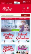 How hamleys.com looks like on a mobile device such as an iPhone.