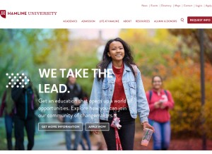 How hamline.edu looks like on a tablet such as an iPad.