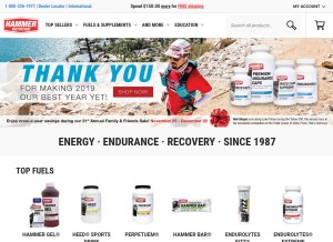 How hammernutrition.com looks like on a tablet such as an iPad.