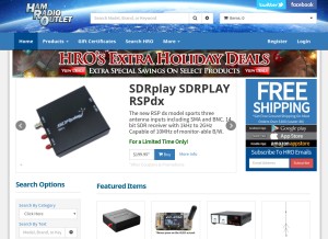 How hamradio.com looks like on a tablet such as an iPad.