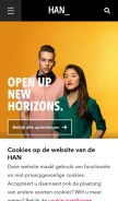 How han.nl looks like on a mobile device such as an iPhone.
