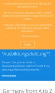 How handbookgermany.de looks like on a mobile device such as an iPhone.
