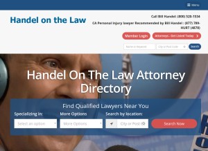 How handelonthelaw.com looks like on a tablet such as an iPad.