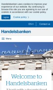 How handelsbanken.com looks like on a mobile device such as an iPhone.