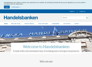 How handelsbanken.com looks like on a tablet such as an iPad.