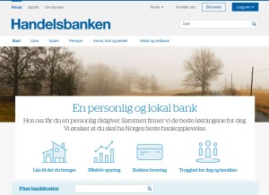 How handelsbanken.no looks like on a tablet such as an iPad.