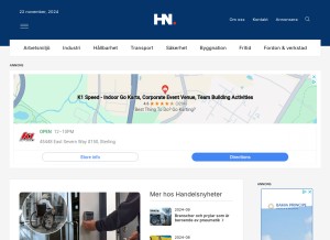 How handelsnytt.com looks like on a tablet such as an iPad.