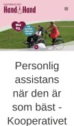 How handihand.se looks like on a mobile device such as an iPhone.