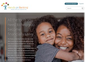 How handsonbanking.org looks like on a tablet such as an iPad.