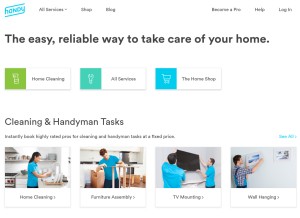 How handy.com looks like on a tablet such as an iPad.