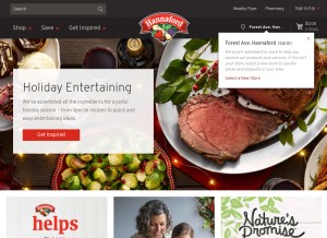 How hannaford.com looks like on a tablet such as an iPad.
