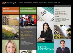 How hansonbridgett.com looks like on a tablet such as an iPad.