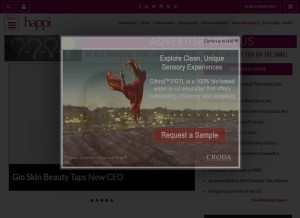 How happi.com looks like on a tablet such as an iPad.