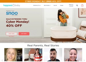 How happiestbaby.com looks like on a tablet such as an iPad.