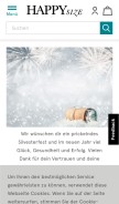 How happy-size.de looks like on a mobile device such as an iPhone.