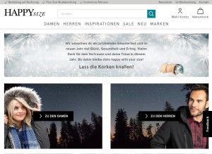 How happy-size.de looks like on a tablet such as an iPad.