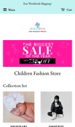 How happybabybella.com looks like on a mobile device such as an iPhone.