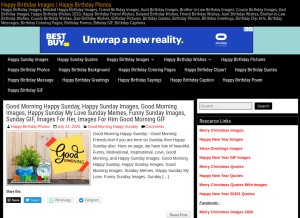 How happybirthdayphotos.com looks like on a tablet such as an iPad.