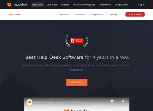 How happyfox.com looks like on a tablet such as an iPad.
