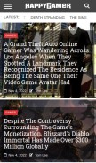 How happygamer.com looks like on a mobile device such as an iPhone.