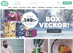 How happygreen.se looks like on a tablet such as an iPad.
