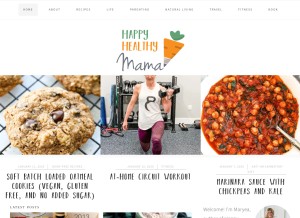 How happyhealthymama.com looks like on a tablet such as an iPad.
