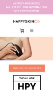 How happyskinco.com looks like on a mobile device such as an iPhone.