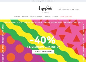 How happysocks.com looks like on a tablet such as an iPad.