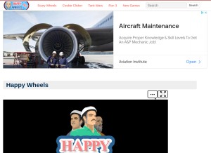 How happywheels24.com looks like on a tablet such as an iPad.