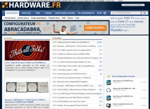 How hardware.fr looks like on a tablet such as an iPad.