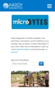 How hardydiagnostics.com looks like on a mobile device such as an iPhone.