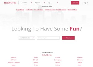 How harlothub.com looks like on a tablet such as an iPad.