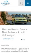 How harman.com looks like on a mobile device such as an iPhone.