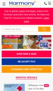 How harmonycr.com looks like on a mobile device such as an iPhone.