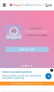 How harpercollins.com looks like on a mobile device such as an iPhone.