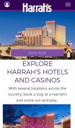How harrahs.com looks like on a mobile device such as an iPhone.