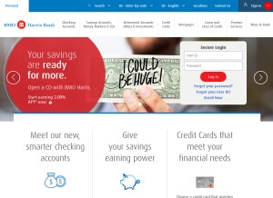 How harrisbank.com looks like on a tablet such as an iPad.