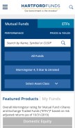 How hartfordfunds.com looks like on a mobile device such as an iPhone.