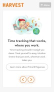 How harvestapp.com looks like on a mobile device such as an iPhone.